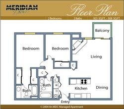 2 Bed/2 Bath-925 302C floor plan